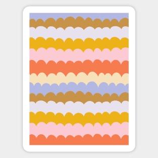 Colorful wavy pattern in warm tones Sticker